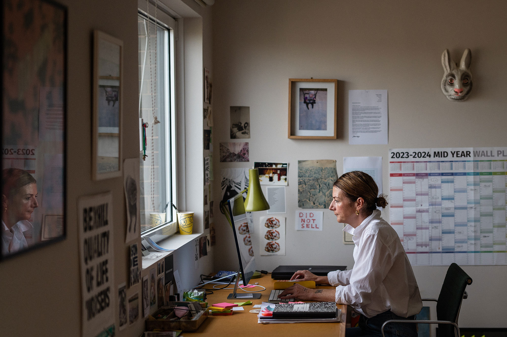 Eliza Fricker conducts a video consultations from her office in Hove