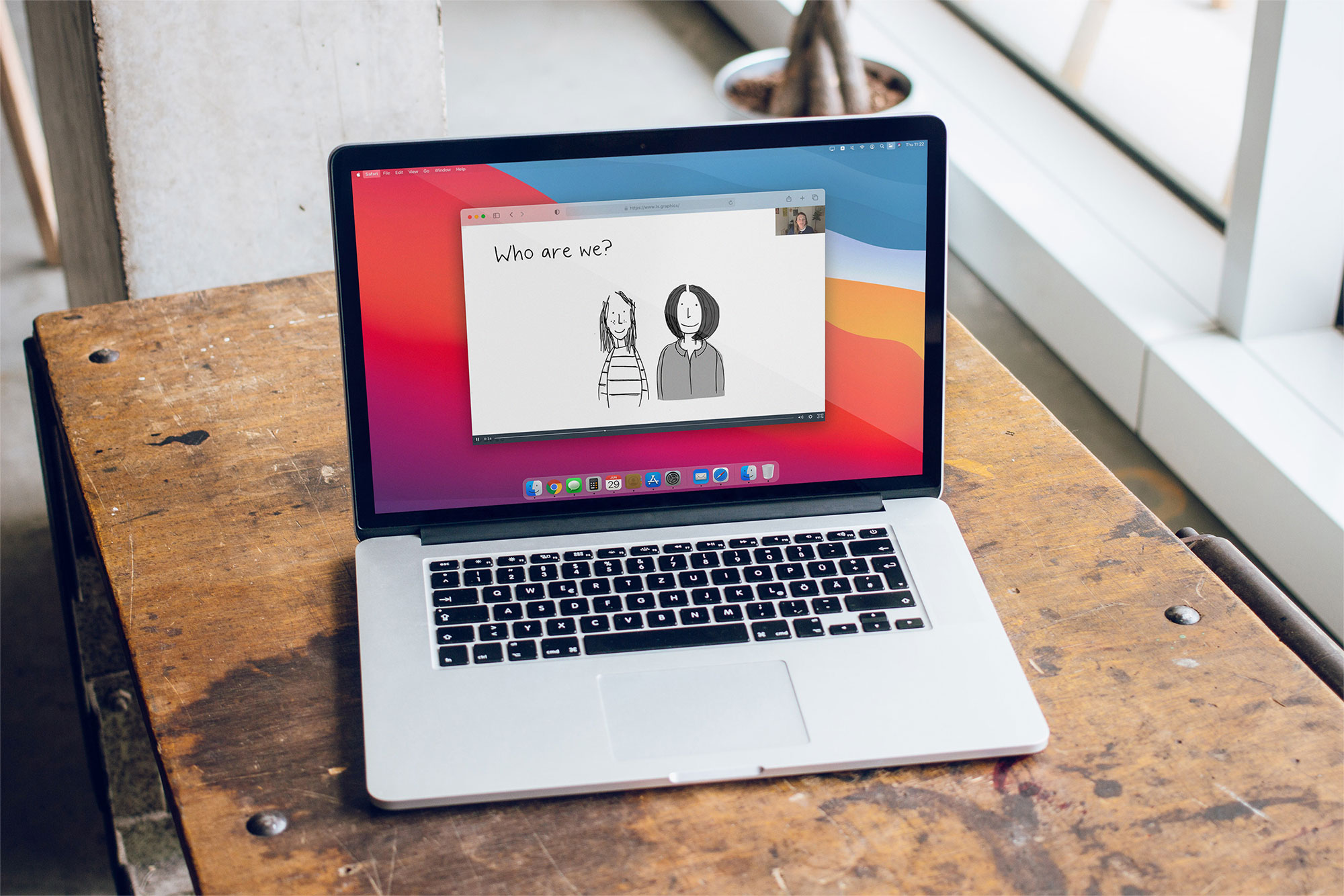 A recording of The Art of Low Demand Parenting is show playing on a laptop sat on a tabletop